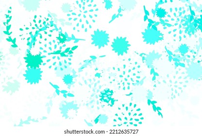Light Green vector elegant wallpaper with flowers Flowers with gradient on white background. Pattern for wallpapers, coloring books.