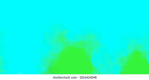Papel de pared geométrico policonal vectorial verde claro. Ilustración abstracta moderna con triángulos poligonales. Muestra para tus diseños.