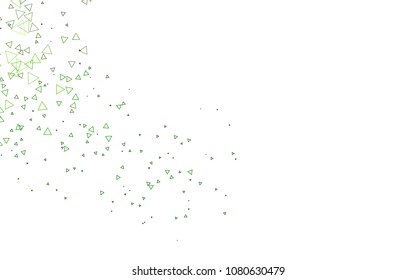 Light Green vector geometric simple minimalistic background, which consist of triangles on white background. Triangular pattern with gradient for your business design. 