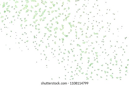 Light Green vector geometric simple minimalistic background, which consist of triangles on white background. Triangular pattern with gradient for your business design. 