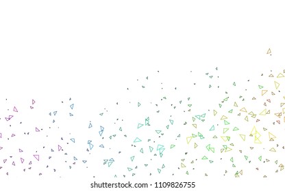 Light Green vector geometric simple minimalistic background, which consist of triangles on white background. Triangular pattern with gradient for your business design. 