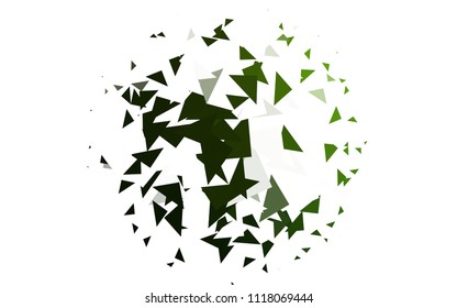 Light Green vector geometric simple minimalistic background, which consist of triangles on white background. Triangular pattern with gradient for your business design. 