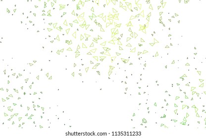 Light Green vector geometric simple minimalistic background, which consist of triangles on white background. Triangular pattern with gradient for your business design. 