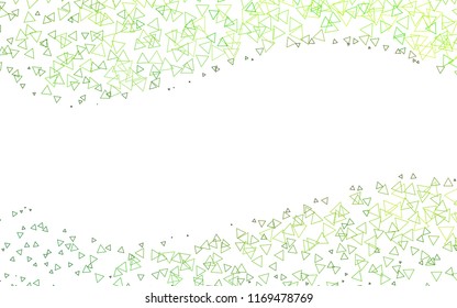 Light Green vector geometric simple minimalistic background, which consist of triangles on white background. Triangular pattern with gradient for your business design. 