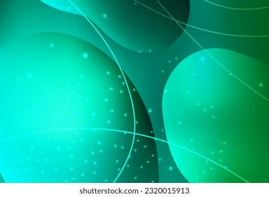 Light Green vector Glitter abstract illustration with colorful dots, lines. Abstract illustration with colored bubbles in nature style. Smart design for business ads.