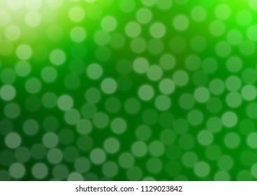 Light Green vector glossy abstract template. A completely new color illustration in a bokeh style. The background for your creative designs.