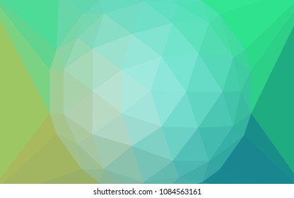 Light Green vector gradient triangles template with a gem in a centre. Shining colorful illustration with triangles. Template for cell phone's backgrounds.