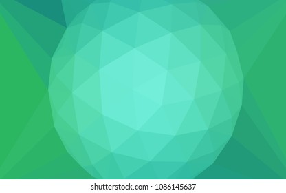 Light Green vector gradient triangles texture with a gem in a centre. Polygonal illustration, which consists of triangles. Pattern for a brand book's backdrop.