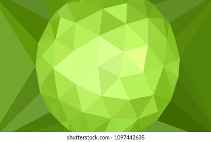 Light Green vector gradient triangles pattern with a gem in a centre. Triangular geometric sample with gradient.  Pattern for a brand book's backdrop.