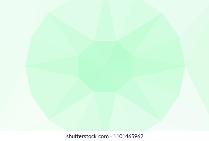 Light Green vector gradient triangles texture with a gem in a centre. Abstract illustration with an elegant triangles. Best triangular design for your business.