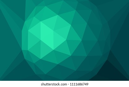 Light Green vector gradient triangles template with a gem in a centre. Colorful illustration in a polygonal style. Template for cell phone's backgrounds.