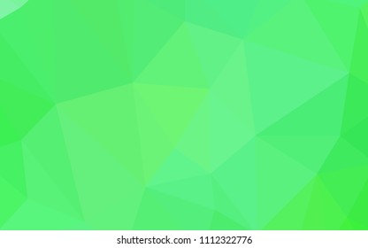 Light Green vector gradient triangles pattern. Geometric illustration in Origami style with gradient.  Template for cell phone's backgrounds.