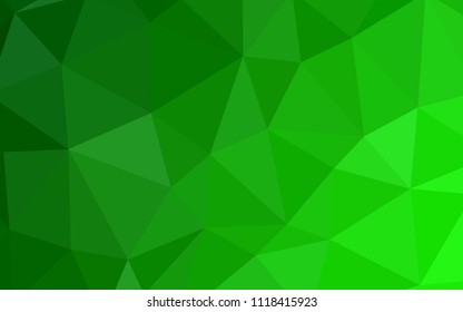 Light Green vector gradient triangles template. Geometric illustration in Origami style with gradient.  Pattern for a brand book's backdrop.