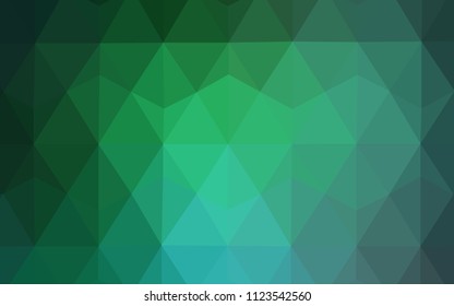 Light Green vector gradient triangles template. Modern abstract illustration with triangles. Triangular pattern for your design.