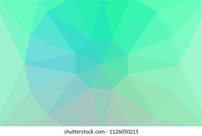 Light Green vector gradient triangles template with a gem in a centre. Abstract illustration with an elegant triangles. Polygonal design for your web site.