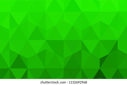 Light Green vector gradient triangles template. Elegant bright polygonal illustration with gradient. Triangular pattern for your design.