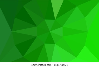 Light Green vector gradient triangles pattern with a gem in a centre. Illustration in Origami style with gradient. A completely new design for your leaflet.