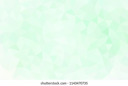 Light Green vector gradient triangles pattern. Triangular geometric sample with gradient.  Brand new style for your business design.