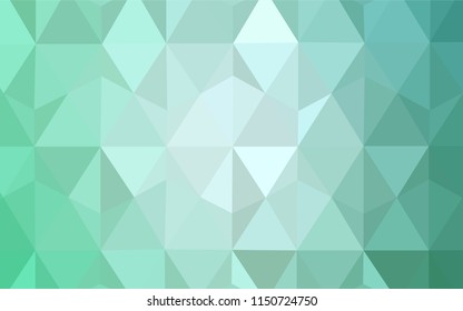 Light Green vector gradient triangles pattern. Glitter abstract illustration with an elegant triangles. Best triangular design for your business.
