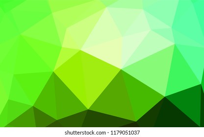 Light Green vector gradient triangles pattern. Shining polygonal illustration, which consist of triangles. Best triangular design for your business.