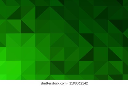 Light Green vector gradient triangles pattern. A sample with polygonal shapes. A completely new design for your leaflet.