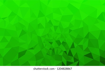 Light Green vector gradient triangles pattern. A sample with polygonal shapes. A completely new design for your leaflet.