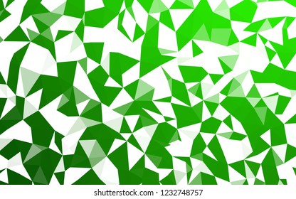 Light Green vector gradient triangles texture. A completely new color illustration in a polygonal style. Pattern for a brand book's backdrop.