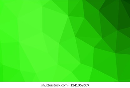 Light Green vector gradient triangles template. Shining polygonal illustration, which consist of triangles. Brand new style for your business design.