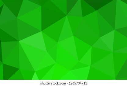 Light Green vector gradient triangles template. Shining polygonal illustration, which consist of triangles. Pattern for a brand book's backdrop.