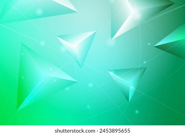 Light Green vector gradient triangles texture. Creative geometric illustration in Origami style with gradient. Template for cell phone's backgrounds.