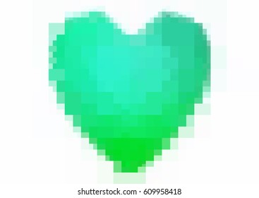 Light Green vector greeting Card Happy Valentine's Day. Lettering with hearts on the white polygonal background. Colored rectangular illustration for your business.