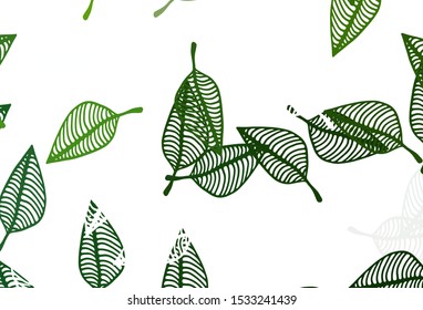 Light Green vector hand painted template. Creative illustration in simple style with leaves. Completely new design for your business.