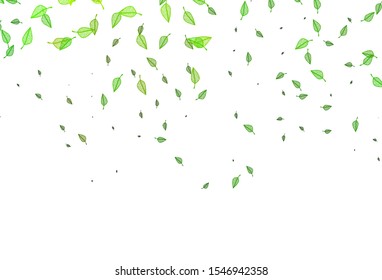 Light Green vector hand painted background. New colorful illustration in doodle style with leaves. The best blurred design for your business.
