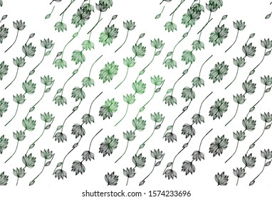 Light Green vector hand painted texture. Creative illustration in simple style with leaves. A new texture for your design.