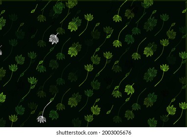 Light Green vector hand painted backdrop. Pattern with gradient colorful leaves in natural style. Pattern for coloring books and pages for kids.