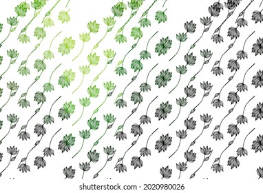 Light Green vector hand painted pattern. New colorful illustration in doodle style with leaves. Completely new design for your business.