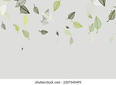 Light Green vector hand painted pattern. Abstract leaves with gradient on simple background. Brand new style for your business design.