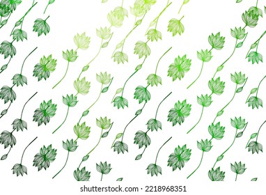 Light Green vector hand painted background. Brand new colorful illustration in modern style with leaves. The best blurred design for your business.