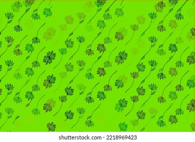 Light Green vector hand painted pattern. Creative illustration in simple style with leaves. Pattern for heads of websites and designs.