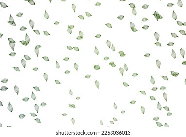 Light Green vector hand painted background. Creative illustration in simple style with leaves. Hand painted design for web, leaflet, textile.