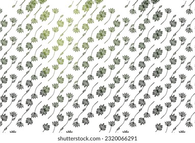 Light Green vector hand painted pattern. A vague abstract illustration with leaves in doodles style. Pattern for wallpapers and coloring books.