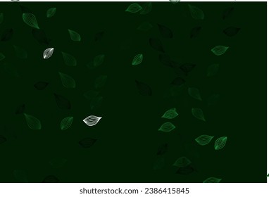 Light Green vector hand painted backdrop. An elegant bright illustration with leaves in Natural style. The textured pattern for website.