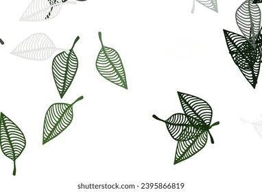 Light Green vector hand painted pattern. Modern geometrical abstract illustration with leaves. New template for your business design.