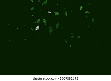 Light Green vector hand painted pattern. Colorful illustration in doodle style with leaves. New template for your business design.