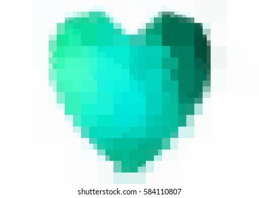 Light Green vector heart isolated on white background. Geometric rumpled rectangular low poly origami style gradient graphic illustration. Polygonal design for your business.