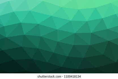 Light Green vector hexagon mosaic triangle mosaic. Glitter abstract illustration with an elegant design. The elegant pattern can be used as part of a brand book.