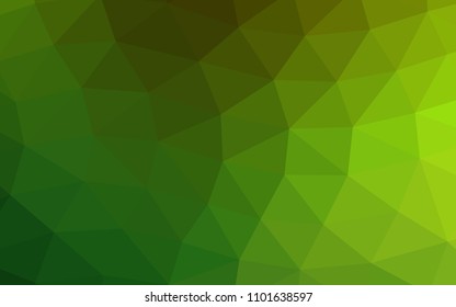 Light Green vector hexagon mosaic triangle mosaic. Triangular geometric sample with gradient.  Brand new design for your business.