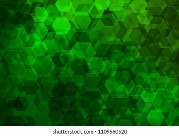 Light Green vector hexagon mosaic background. A vague abstract illustration with gradient. The completely new template can be used for your brand book.