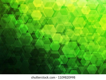 Light Green vector hexagon mosaic pattern. Colorful abstract illustration with gradient. The completely new template can be used for your brand book.