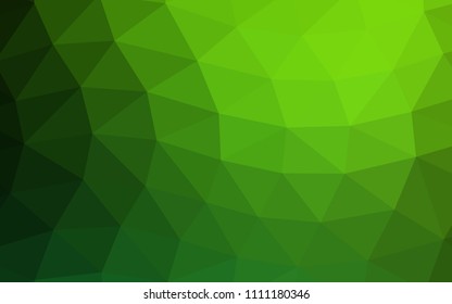 Light Green vector hexagon mosaic triangle mosaic. Creative illustration in halftone style with gradient. Brand new style for your business design.